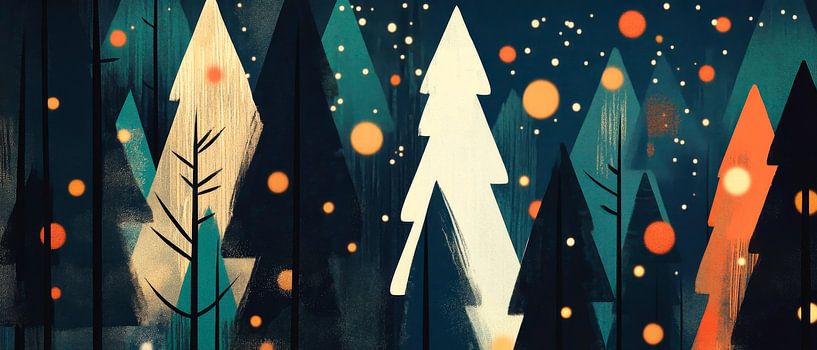 Kleurrijk boslandschap van Poster Art Shop