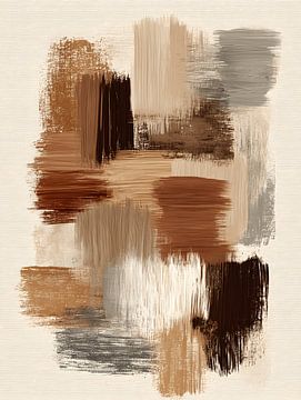 Abstract blocks in beige, taupe and brown by Gypsy Galleria
