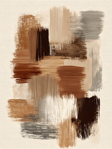 Abstract blokken in beige, taupe en bruin