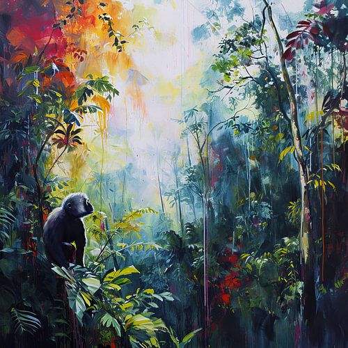 Malerei Regenwald-Affe