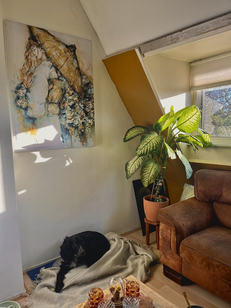 Geishas et kimonos 1. portrait peint à la main. par Ineke de Rijk