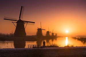 Kinderdijk Zonsopkomst van Albert Dros