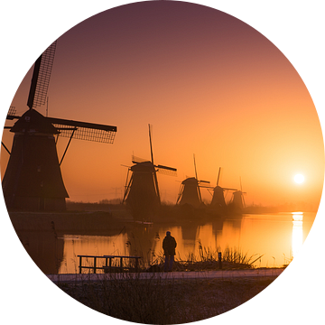 Kinderdijk Zonsopkomst van Albert Dros