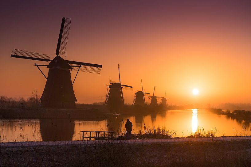 Lever de soleil à Kinderdijk par Albert Dros