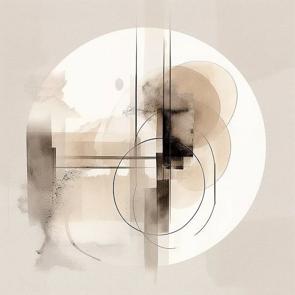 Taupe &amp; Beige Painting by ARTEO Paintings
