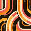 70s Retro Abstract | Orange et rose vintage sur Lauren Wilde