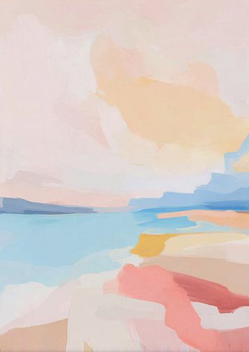 Abstract kustlandschap - pastel