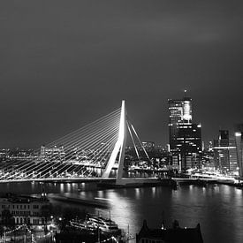 Skyline von Rotterdam (schwarz-weiß) von Clint Steegman