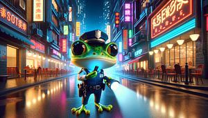 Nächtliche Streife des Froschpolizisten