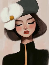 Modern portrait "Daydreamer" by Carla Van Iersel