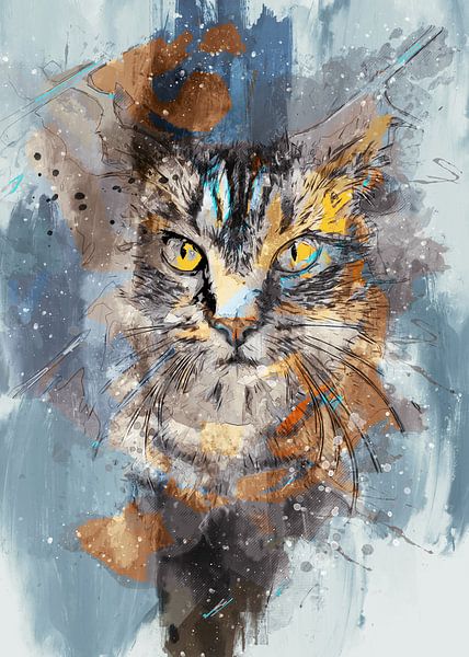 Katze 7 Tiere Kunst #Katze #Katzen #Kätzchen von JBJart Justyna Jaszke