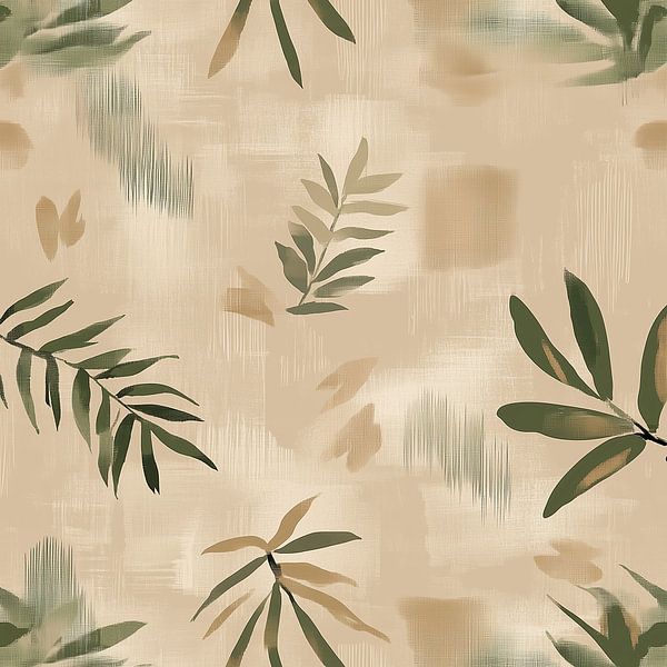 Imprimé abstrait bohème avec des feuilles par Mel Digital Art