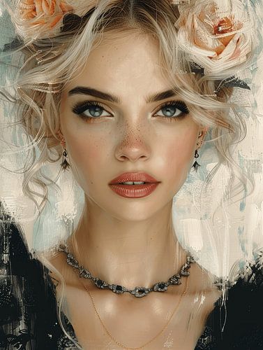 Modern en deels abstract portret