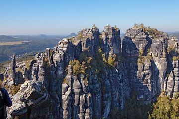 Vue sur le Schrammstein - Suisse saxonne (montagnes de grès de l'Elbe) sur t.ART