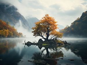 Nebel am Bergsee