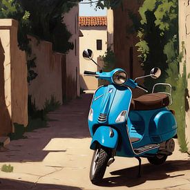 Blauwe scooter van DeVerviersBelgium