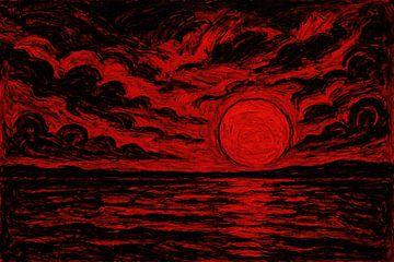 Coucher de soleil monochrome avec nuages sur Imperial Art House