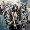 Stoere Engel in Jeans – Urban Angel Art | Tijdloos, Fashion & Mystiek van Emiel de Lange