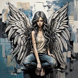 Cooler Engel in Jeans – Urban Angel Art | Zeitlos, Mode- &, Mystik von Emiel de Lange