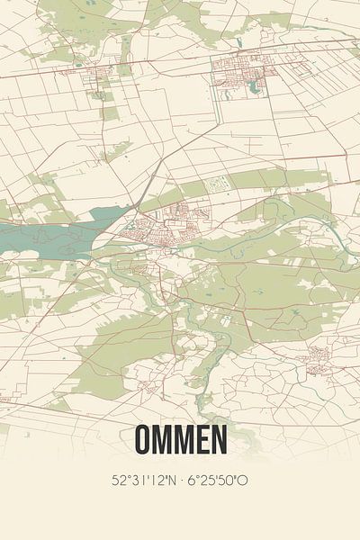 Vintage map of Ommen (Overijssel) by Prints of Place