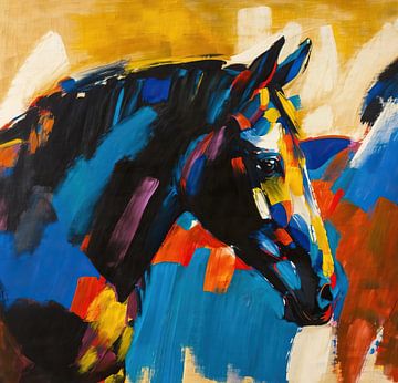 Colourful horse portrait by ARTEO Paintings