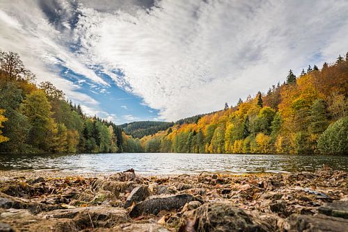 Herfstbeeld aan een meertje
