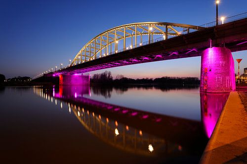 John Frost bridge over the Lower Rhine near Arnhem in the evening