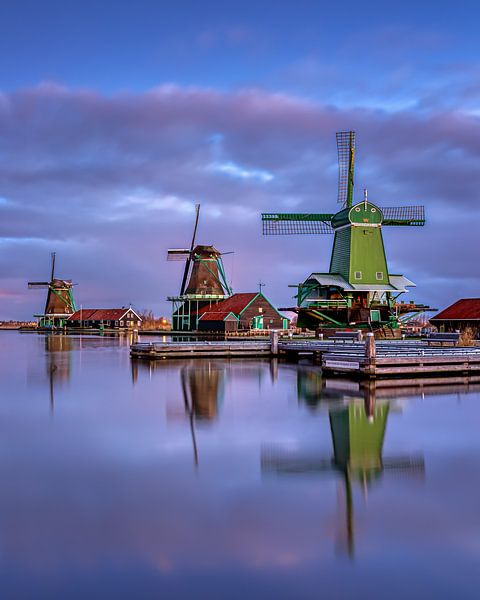 Windmills at Zaanse Schans by Annette Roijaards