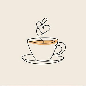 Kaffee Line Art für Café Liebhaber