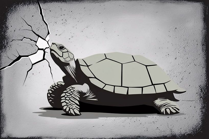 Schildkröte mit Riss in der Wand von Imperial Art House