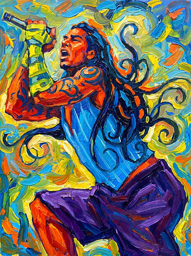 A vibrant singer