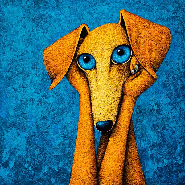 Les yeux de l'émerveillement | Teckel art par Karina Brouwer