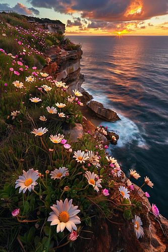 Gold shimmer on waves