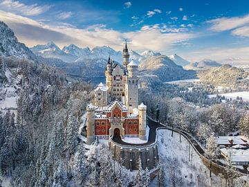 Neuschwanstein Castle in Germany on a winter day by Michael Abid