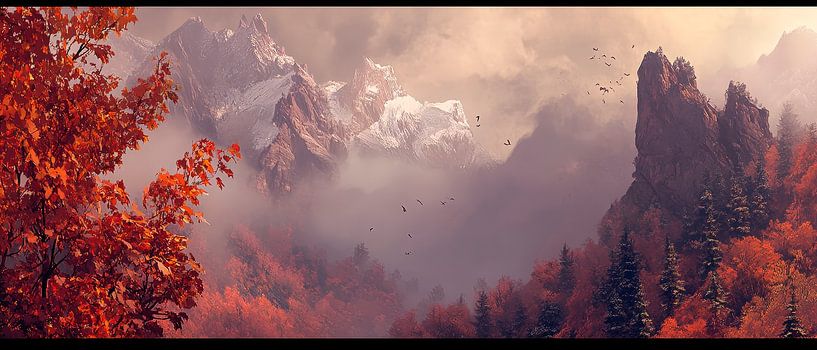 Autumn landscape with mountains by Poster Art Shop