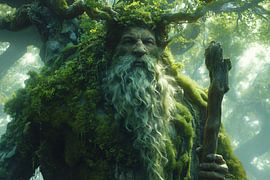 Forest spirit in harmony with Celtic flora and fauna by artefacti