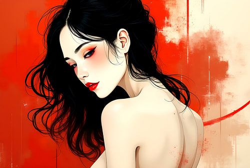 Japans portret kunst abstract