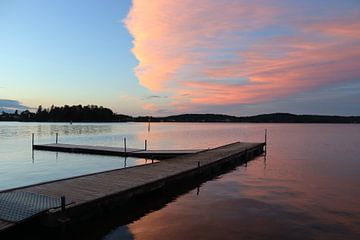 Vatternmeer zonsondergang, Zweden van Imladris Images