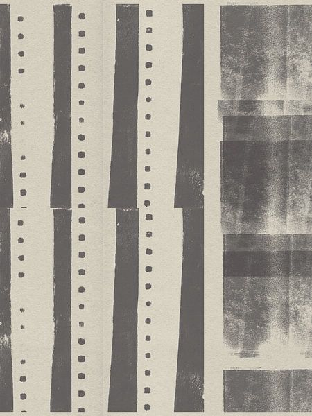 Geometrisches Muster. Formen in dunklem Taupe und Weiß. von Dina Dankers