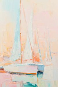 Segelboote abstrakt in Pastellfarben