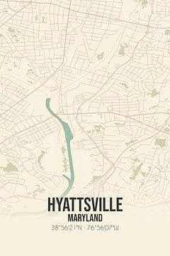 Carte ancienne de Hyattsville (Maryland), Etats-Unis. sur Rezona