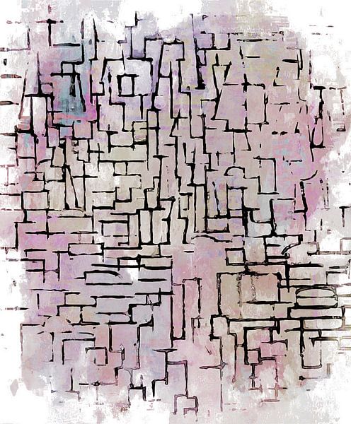 Retro Abstract Inspired by Piet Mondrian by FRESH Fine Art