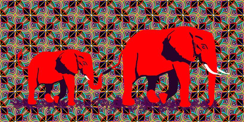 Eléphant d'Afrique duo par Lida Bruinen