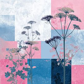 Formes botaniques dans des aplats de couleur