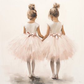 Zwei Ballerinas in Rosatönen