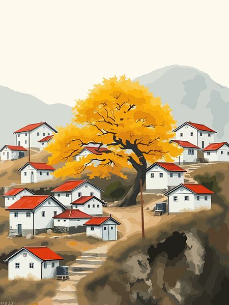 Goldener Herbstbaum von rendy okta