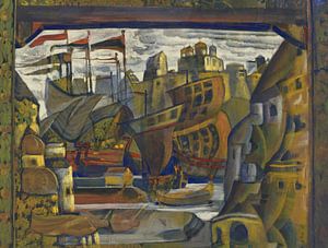Nicholas Roerich - De markt van Novgorod, uit Sadko (1920)