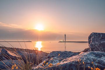 Coucher de soleil doré sur la rive orientale d'Ostende sur Daan Duvillier | Dsquared Photography