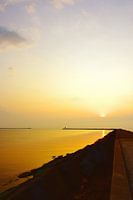 Pier bij Wijk aan Zee, zonsondergang