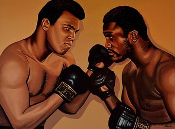 Muhammad Ali en Joe Frazier Schilderij van Paul Meijering
